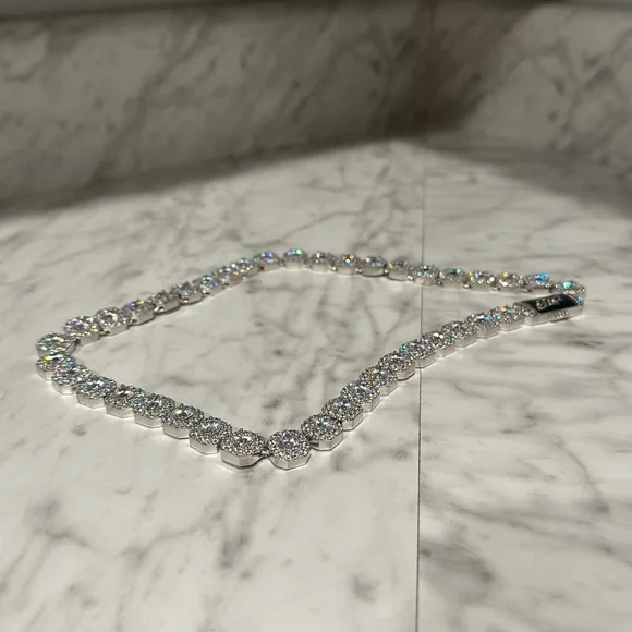 20” 14k gold GLD Silver Diamond Necklace